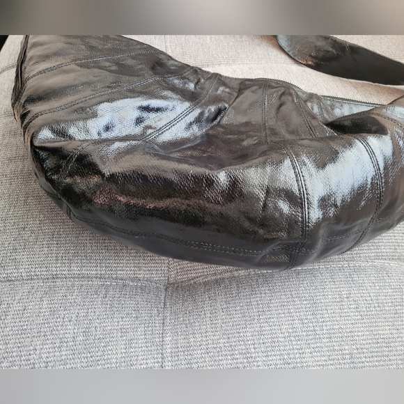 Lemaire Large Coated Linen Canvas Croissant Bag (black) - Picture 6 of 8